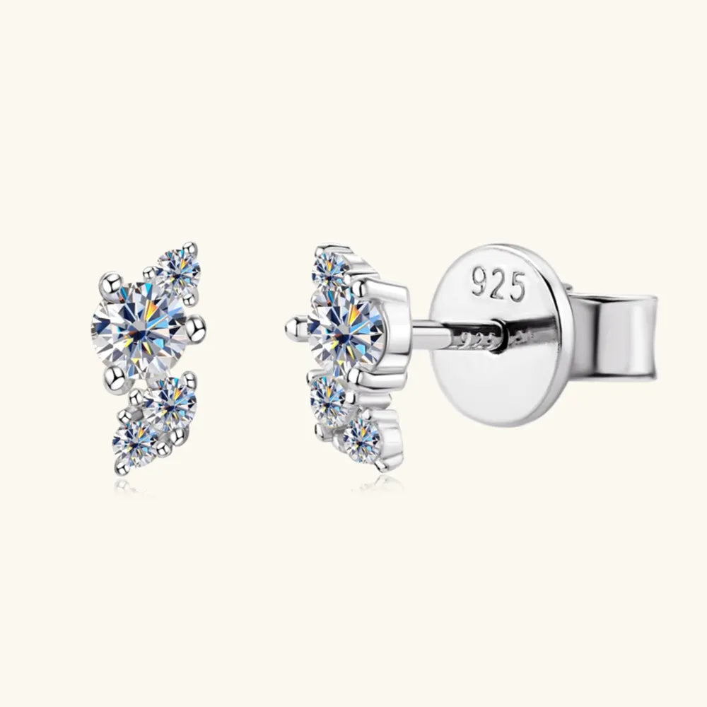 925 Sterling Silver Moissanite Stud Earrings - Fashion Jewelry by Chic Yana's Fashion
