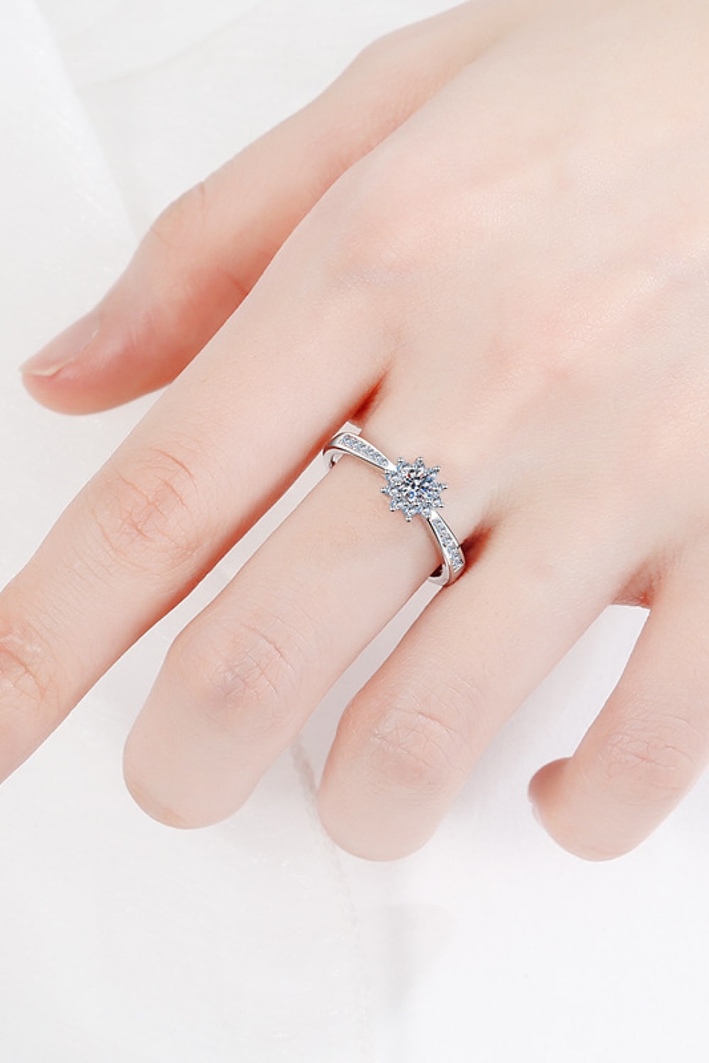 Moissanite Rhodium-Plated Snowflake Ring - Fashion Jewelry by Chic Yana's Fashion