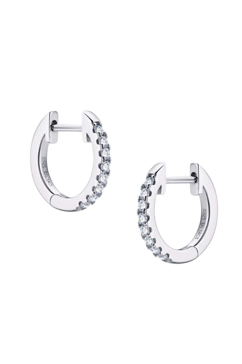 Moissanite 925 Sterling Silver Huggie Earrings - Fashion Jewelry by Chic Yana's Fashion