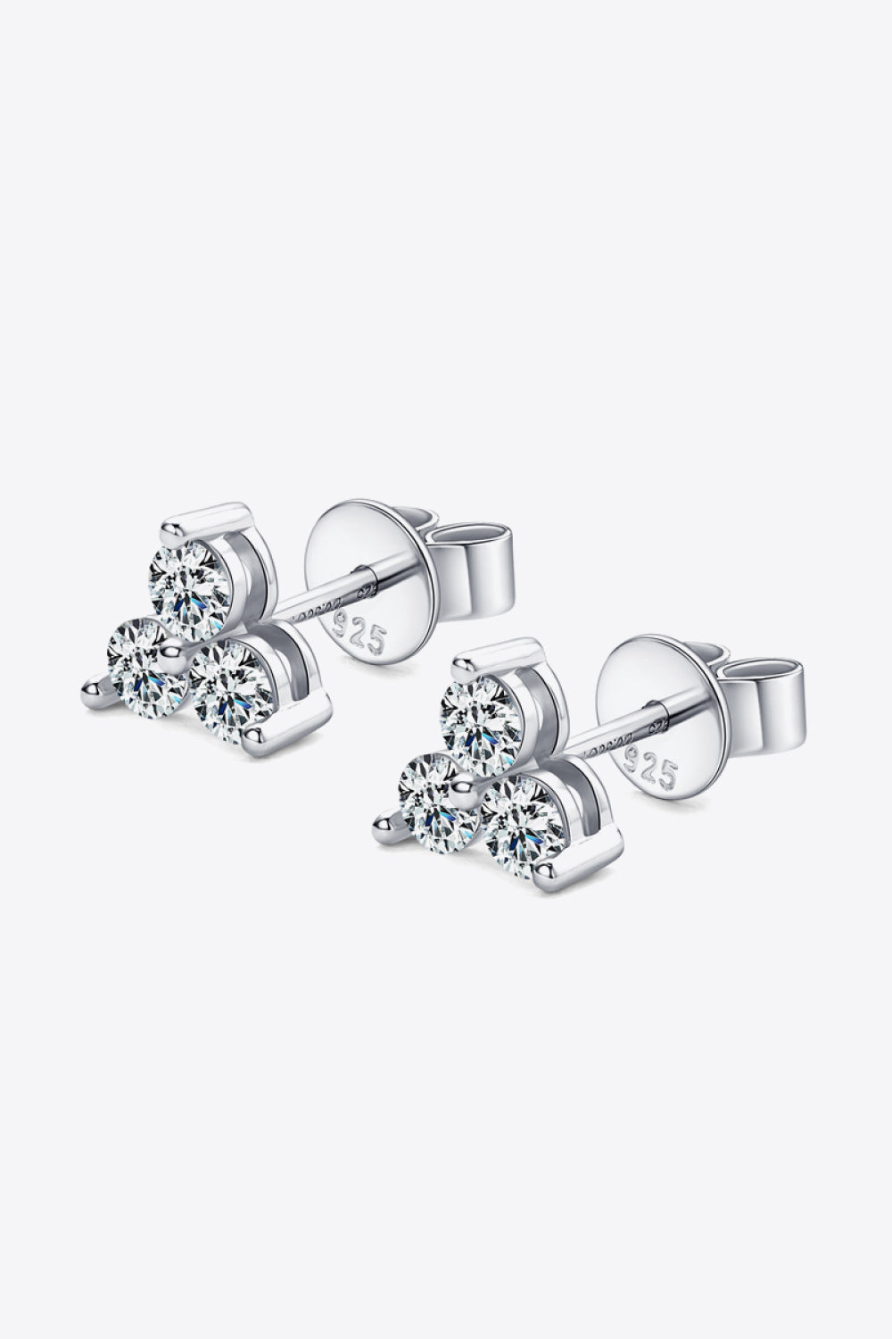 Moissanite 925 Sterling Silver Stud Earrings - Fashion Jewelry by Chic Yana's Fashion