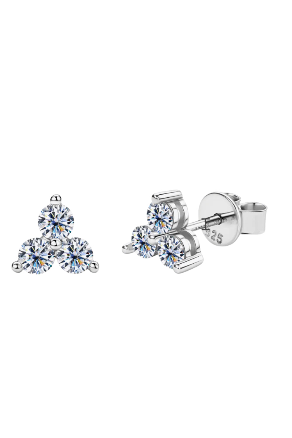 Moissanite 925 Sterling Silver Stud Earrings - Fashion Jewelry by Chic Yana's Fashion