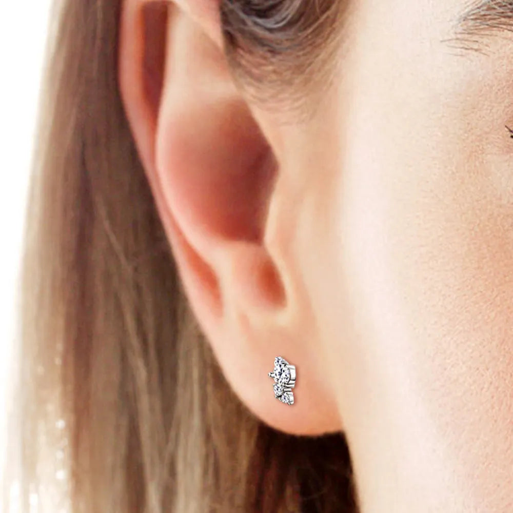 925 Sterling Silver Moissanite Stud Earrings - Fashion Jewelry by Chic Yana's Fashion