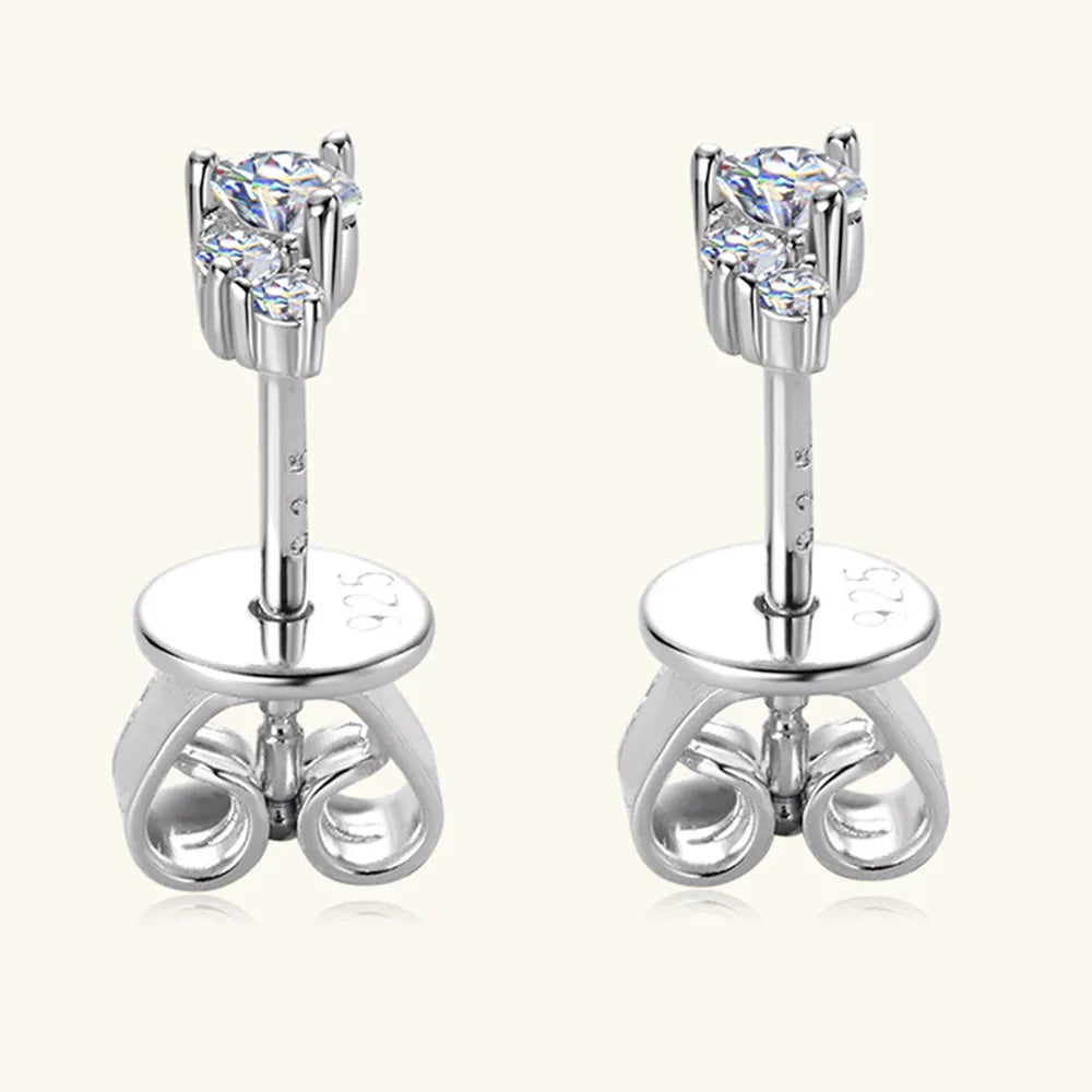 925 Sterling Silver Moissanite Stud Earrings - Fashion Jewelry by Chic Yana's Fashion