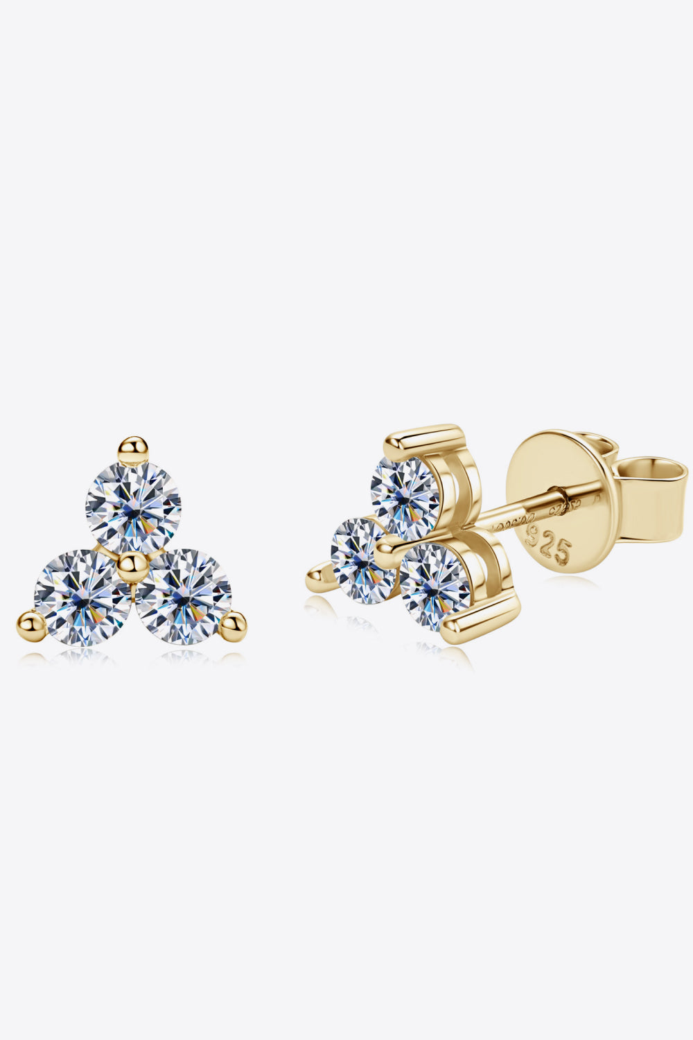 Moissanite 925 Sterling Silver Stud Earrings - Fashion Jewelry by Chic Yana's Fashion