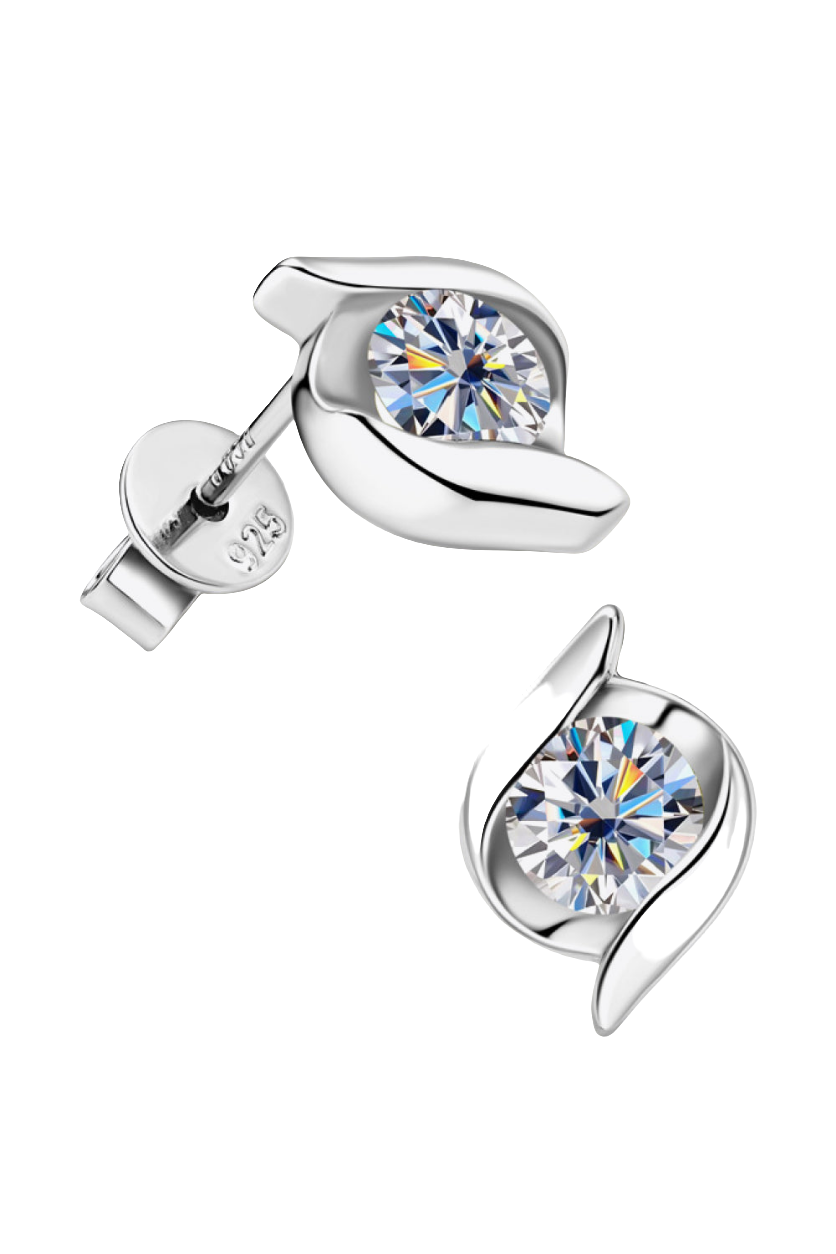 1 Carat Moissanite 925 Sterling Silver Stud Earrings