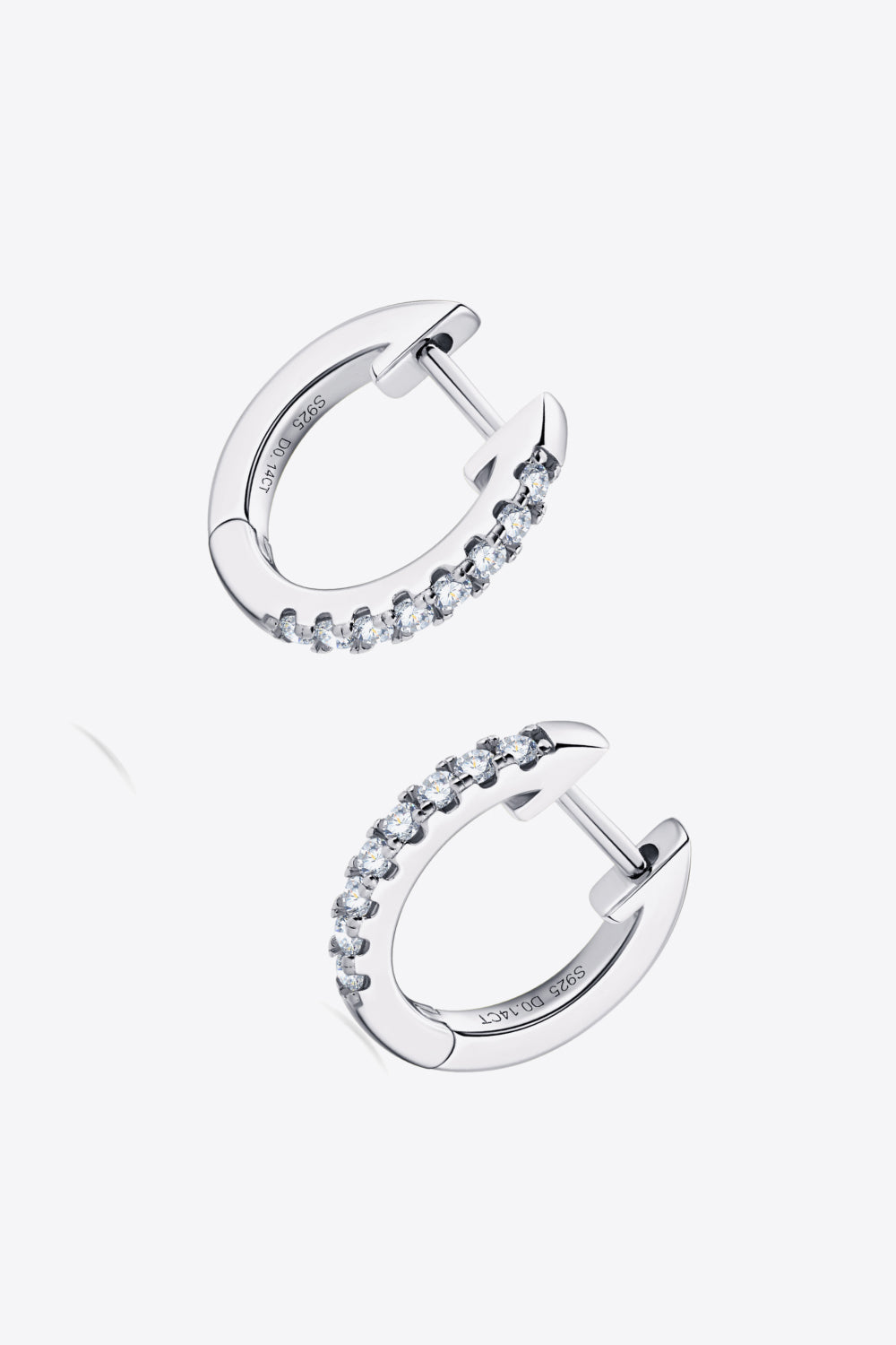 Moissanite 925 Sterling Silver Huggie Earrings - Fashion Jewelry by Chic Yana's Fashion