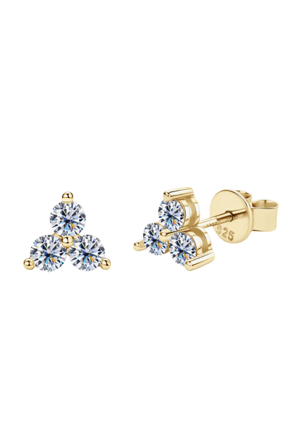 Moissanite 925 Sterling Silver Stud Earrings - Fashion Jewelry by Chic Yana's Fashion