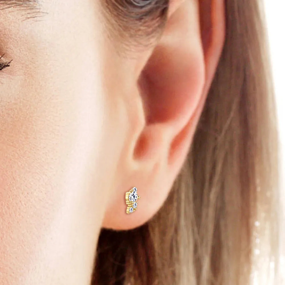 925 Sterling Silver Moissanite Stud Earrings - Fashion Jewelry by Chic Yana's Fashion