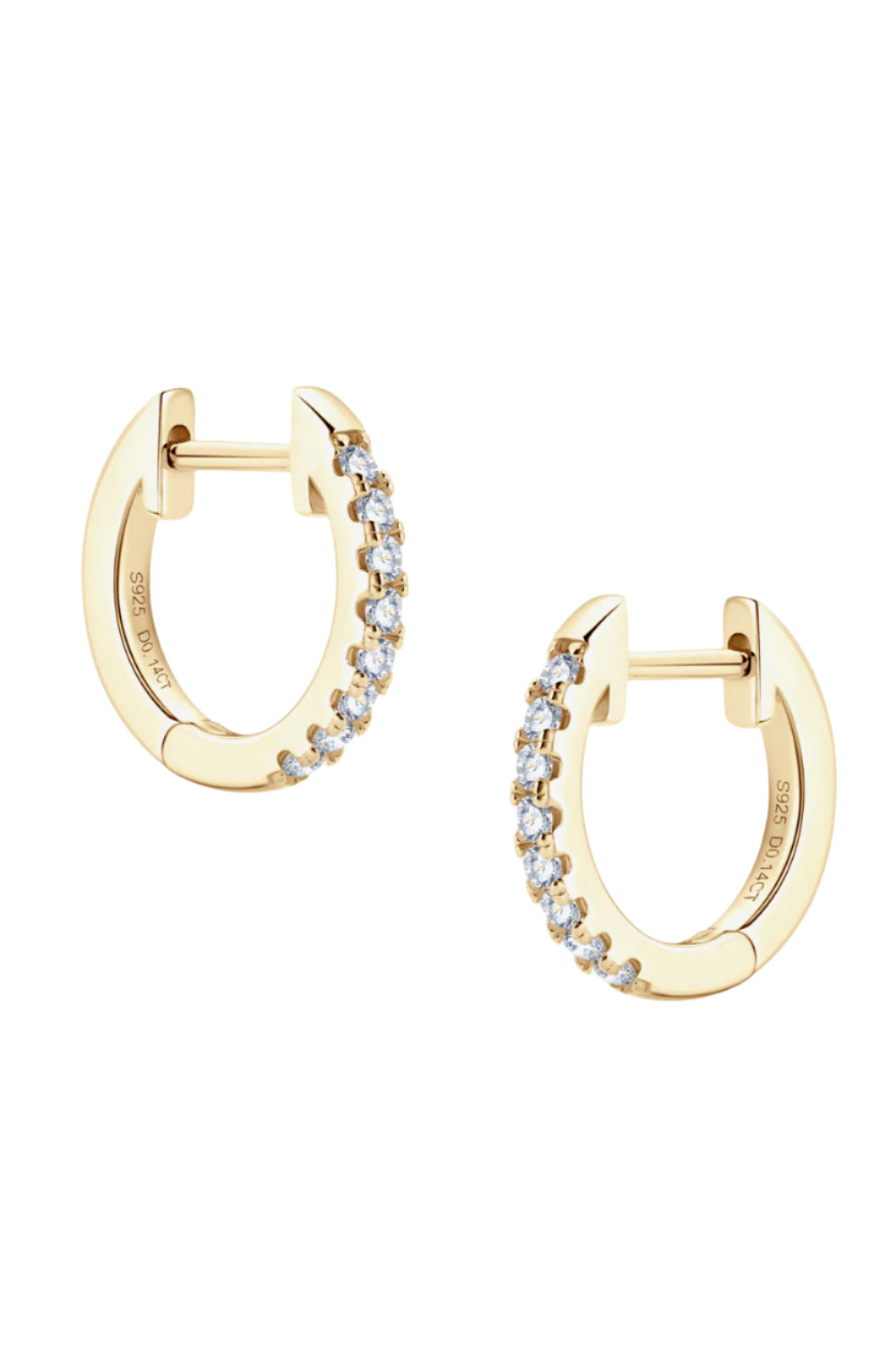 Moissanite 925 Sterling Silver Huggie Earrings - Fashion Jewelry by Chic Yana's Fashion