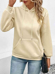 Perfee Long Sleeve Front Pocket Hoodie - Chic Yana's Fashion