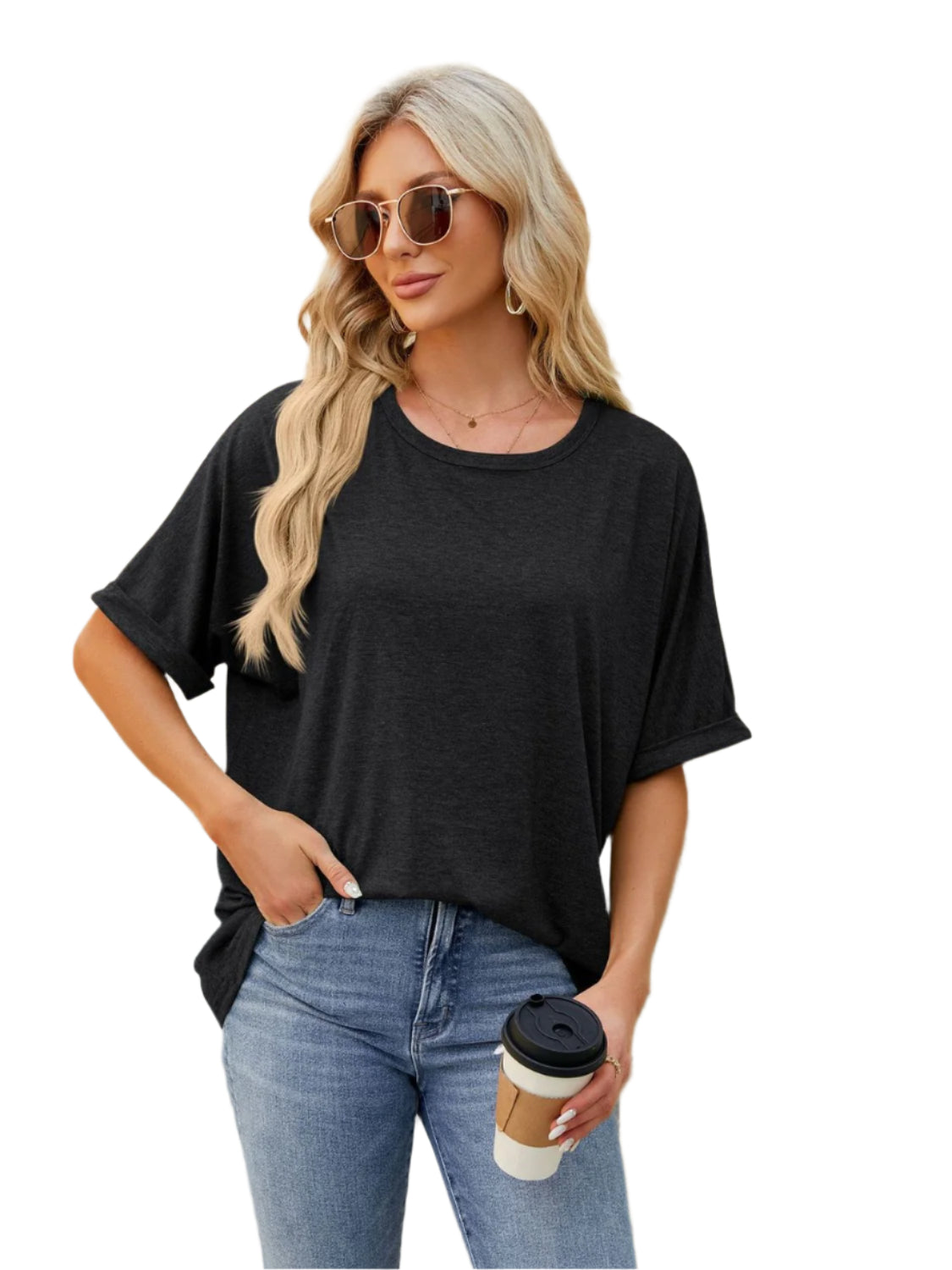 Florira Round Neck Half Sleeve T-Shirt - High-Quality Fashion | Chic Yana