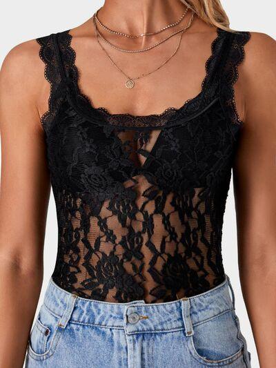 Lace Scoop Neck Tank - Chic Yana's Fashion