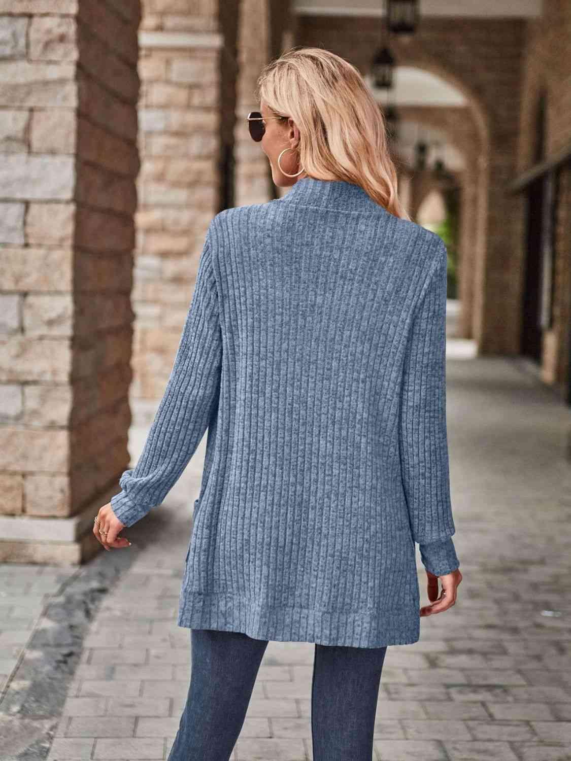 Open Front Cardigan With Pockets - Chic Yana's Fashion