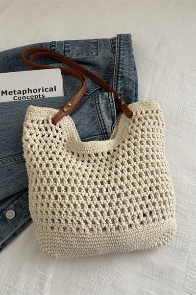 Openwork Woven Tote Bag - Chic Yana's Fashion