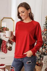 Round Neck Long Sleeve Sweatshirt - Chic Yana's Fashion