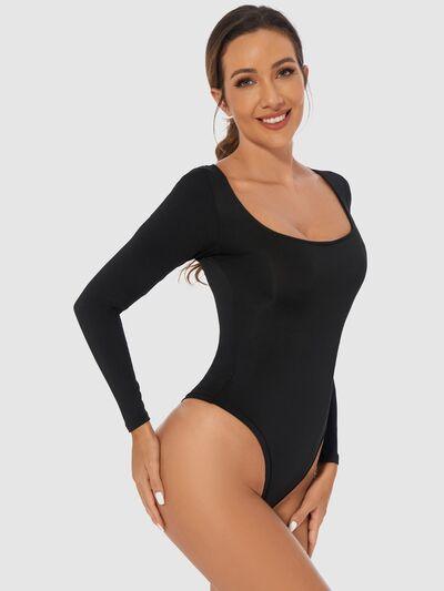 Full Size Scoop Neck Long Sleeve Bodysuit - Chic Yana's Fashion