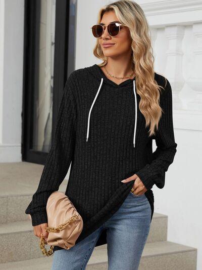 Drawstring Long Sleeve Hoodie - Chic Yana's Fashion