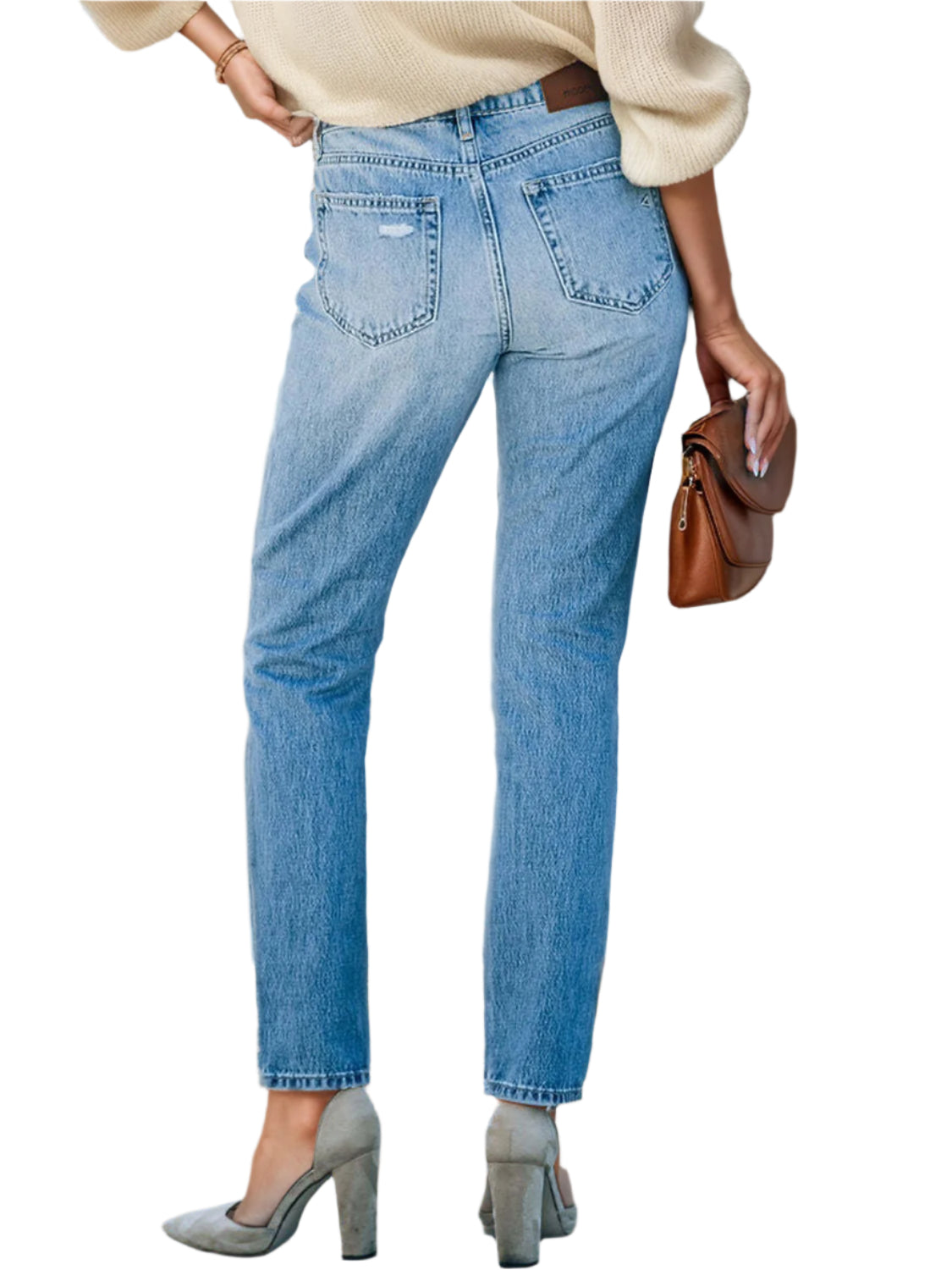 Buy Distressed Buttoned Jeans with Pockets Online - Stylish & Comfortable | Chic Yana's Fashion