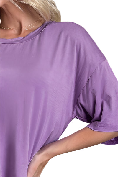 Basic Bae Bamboo Full Size Round Neck Drop Shoulder T Shirt - Chic Yana's Fashion