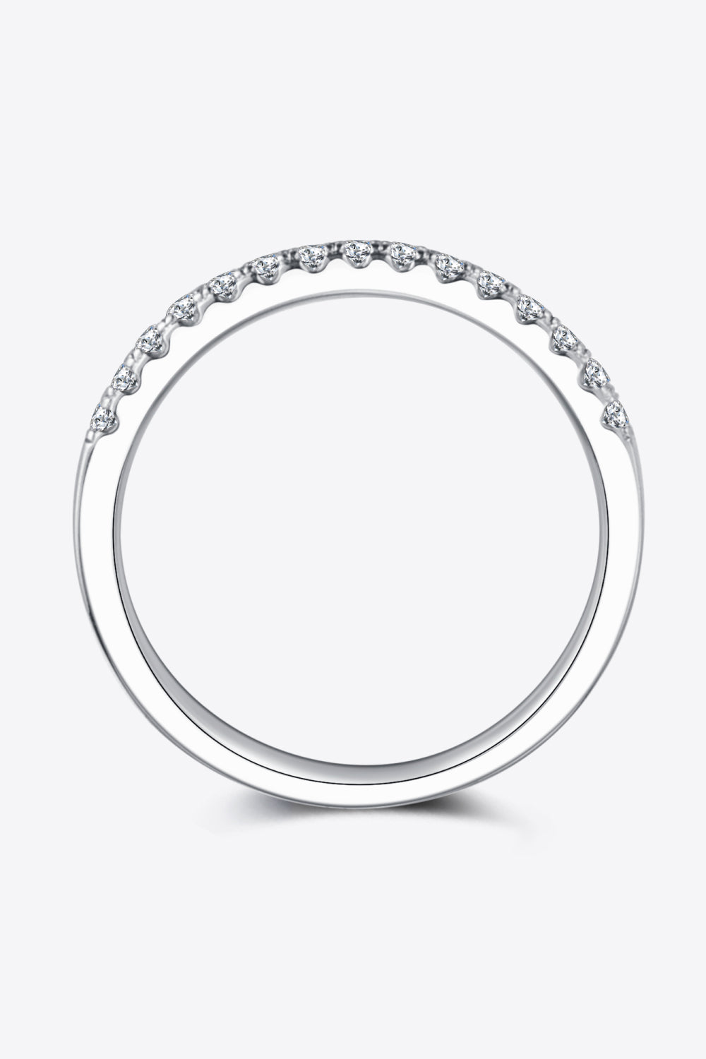 Moissanite Platinum-Plated Half-Eternity Ring - Fashion Jewelry by Chic Yana's Fashion