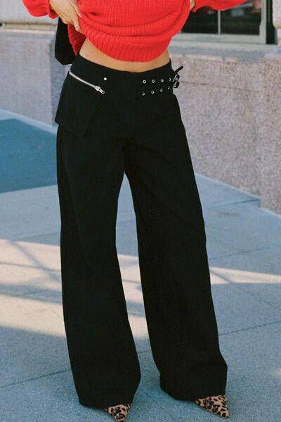 Wide Leg Jeans With Pockets - Chic Yana's Fashion