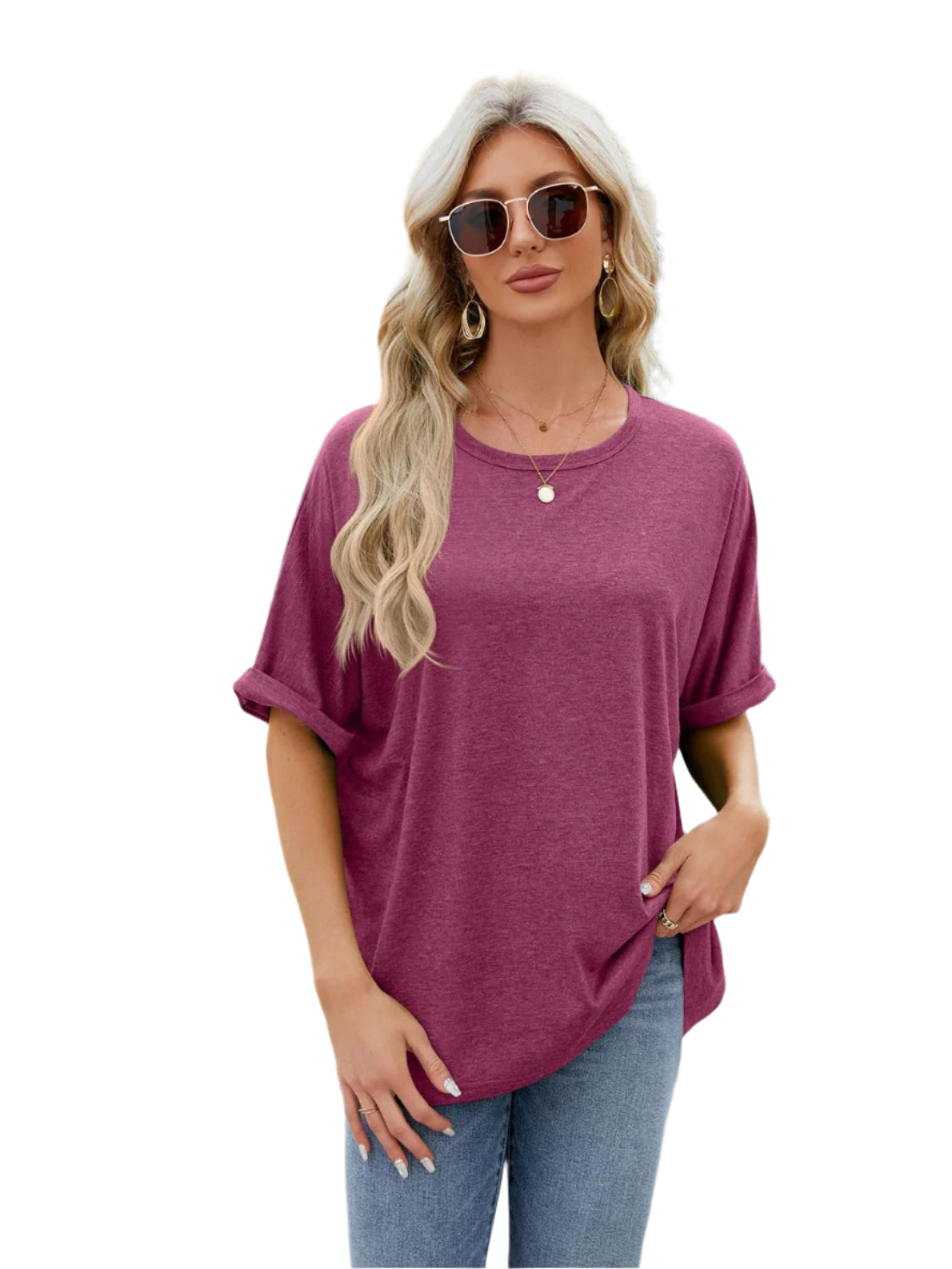 Florira Round Neck Half Sleeve T-Shirt - High-Quality Fashion | Chic Yana