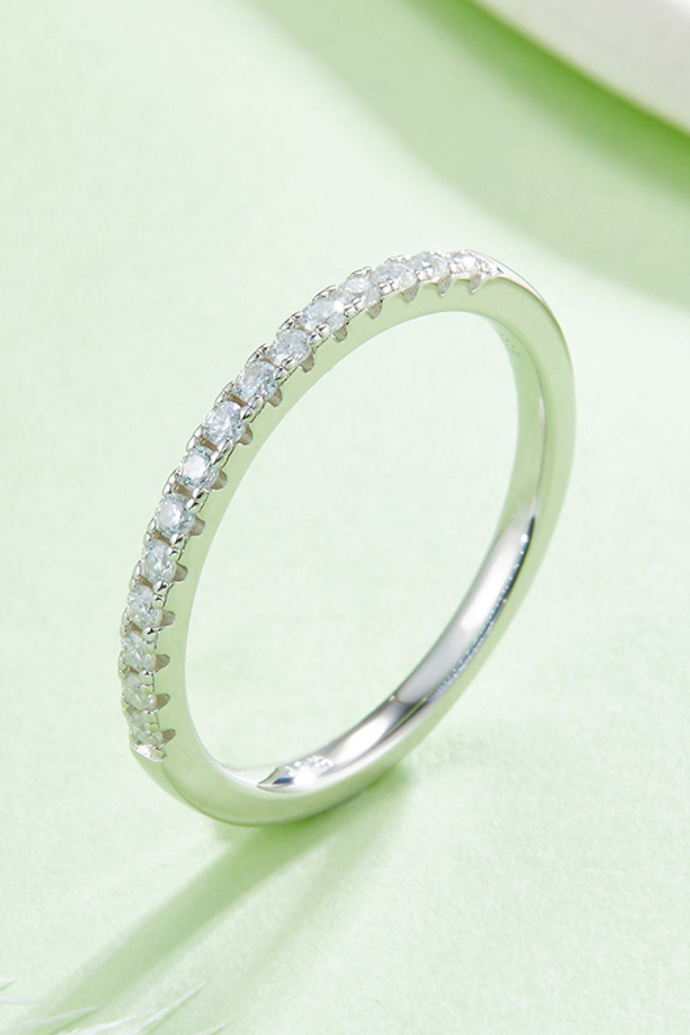 Moissanite Platinum-Plated Half-Eternity Ring - Fashion Jewelry by Chic Yana's Fashion