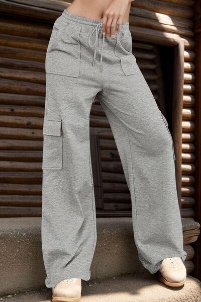 Drawstring Active Pants With Pockets - Chic Yana's Fashion