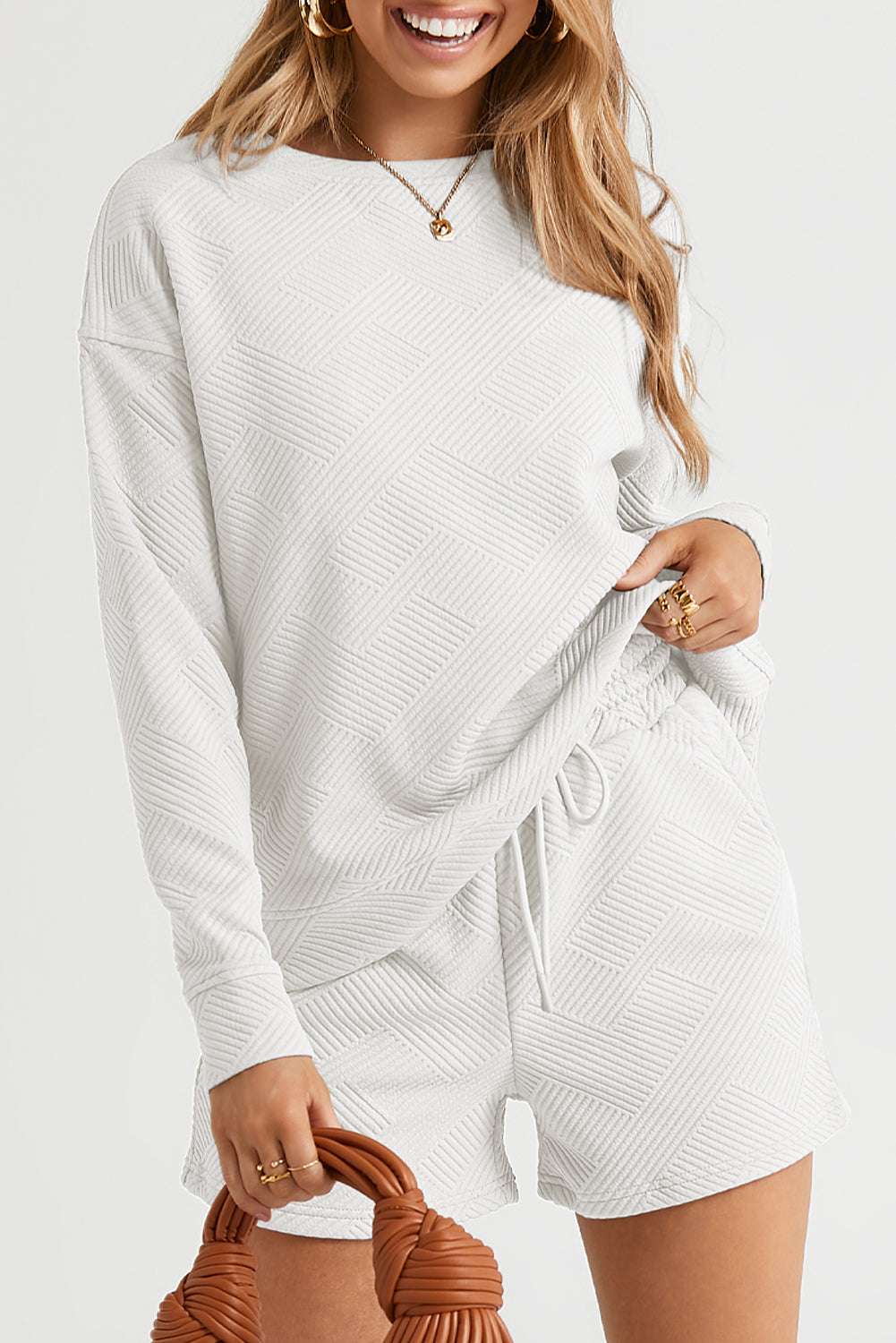 Round Neck Dropped Shoulder Top and Shorts Set – Chic Yana’s Fashion