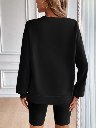 Ivy Lane Round Neck Long Sleeve Sweatshirt - Chic Yana's Fashion