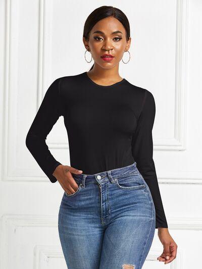 Round Neck Long Sleeve Bodysuit 2 - Chic Yana's Fashion