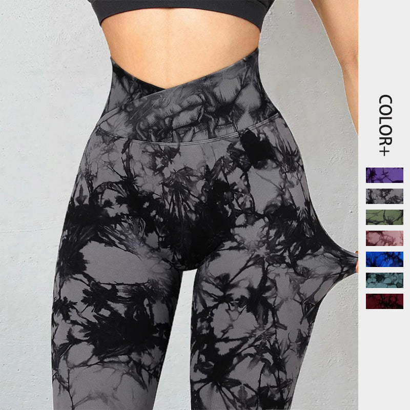 Tie-Dye Seamless Leggings for Yoga & Fitness — chic, seamless — Chic Yana Fashion