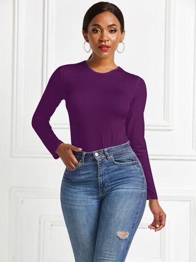 Round Neck Long Sleeve Bodysuit 3 - Chic Yana's Fashion