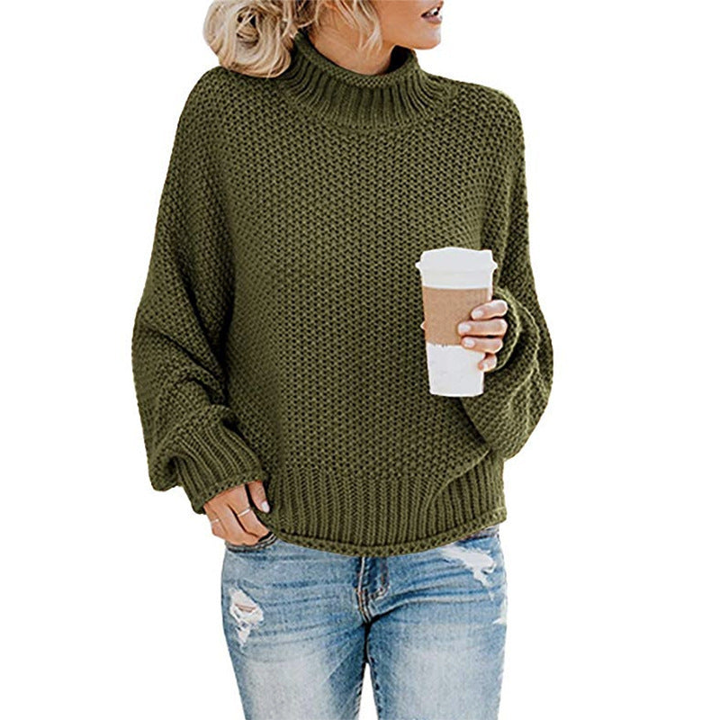 Thick Thread Turtleneck Pullover — Spring, Fall — Chic Yana Fashion