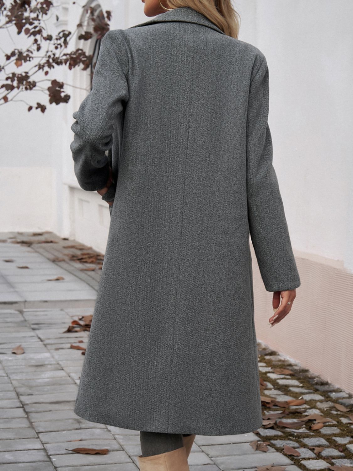 Devine Pocketed Collared Neck Long Sleeve Coat - Chic Yana’s Fashion
