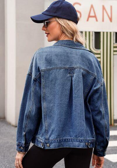 Pocketed Button Up Denim Jacket - Chic Yana's Fashion