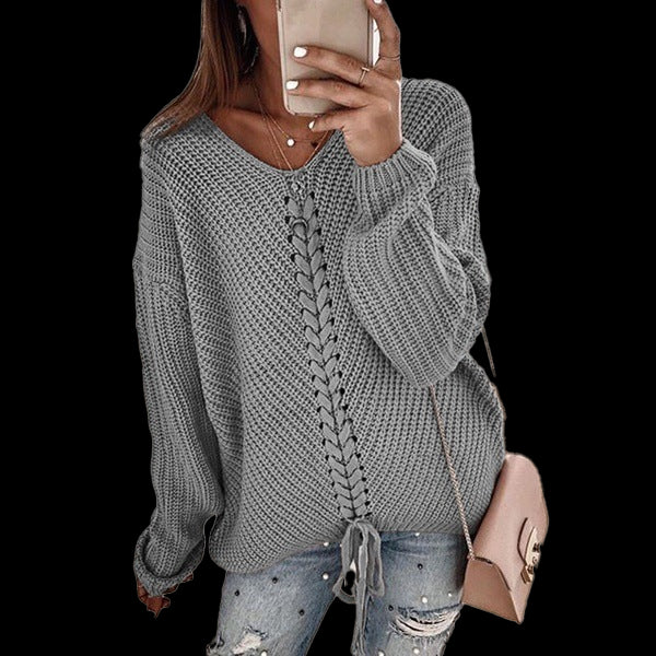 Chic Yana Fashion Cozy Women's Loose Knit Sweater — white