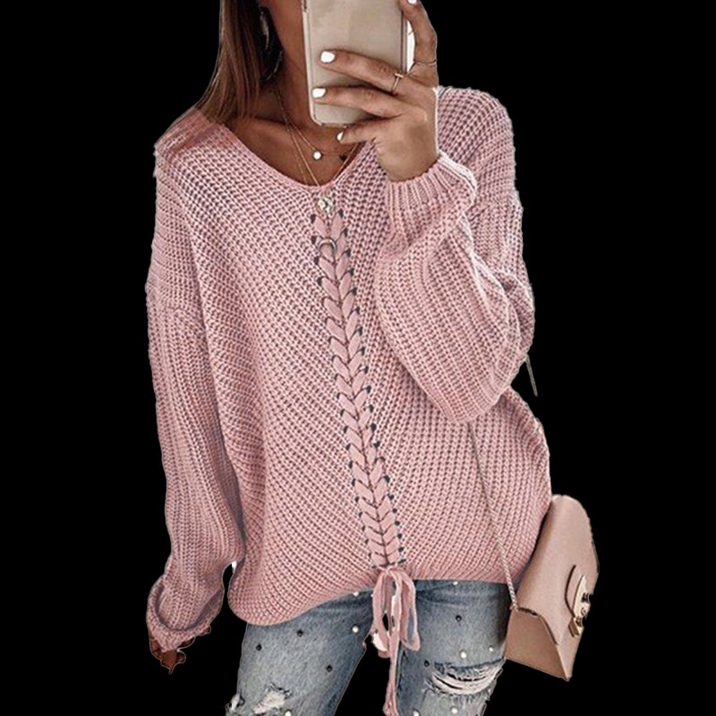 Chic Yana Fashion Cozy Women's Loose Knit Sweater — white