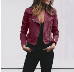 Lapel Diagonal Zipper Jacket for Women — Fall, Jacket — Chic Yana Fashion