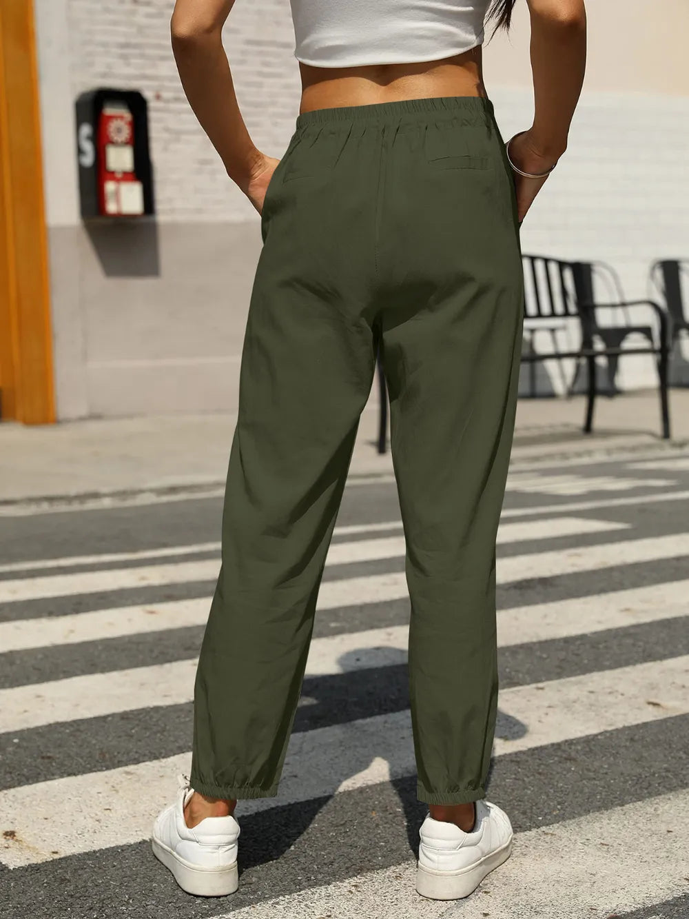 Elastic Waist Tapered Pants – stylish women's fashion from Chic Yana's Fashion
