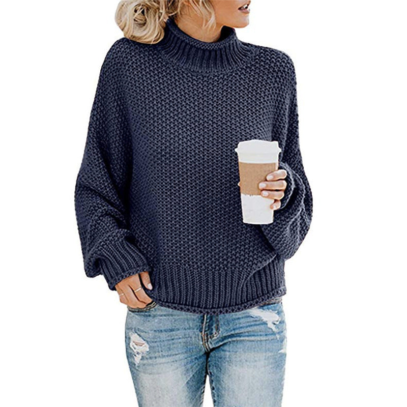 Thick Thread Turtleneck Pullover — Spring, Fall — Chic Yana Fashion