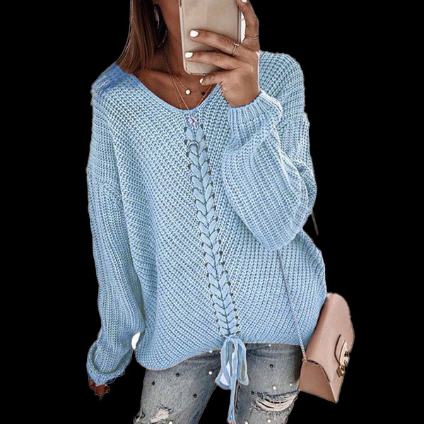 Chic Yana Fashion Cozy Women's Loose Knit Sweater — white
