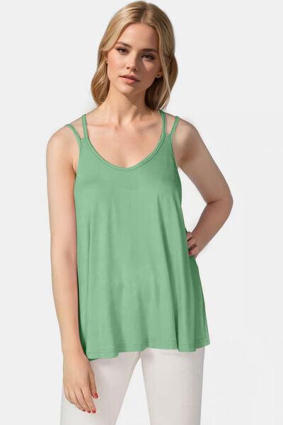 Basic Bae Bamboo Scoop Neck Double Spaghetti Straps Cami - Chic Yana's Fashion