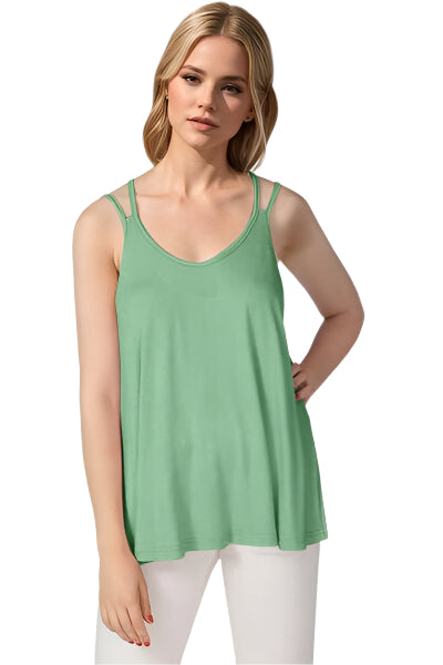 Basic Bae Bamboo Scoop Neck Double Spaghetti Straps Cami - Chic Yana's Fashion
