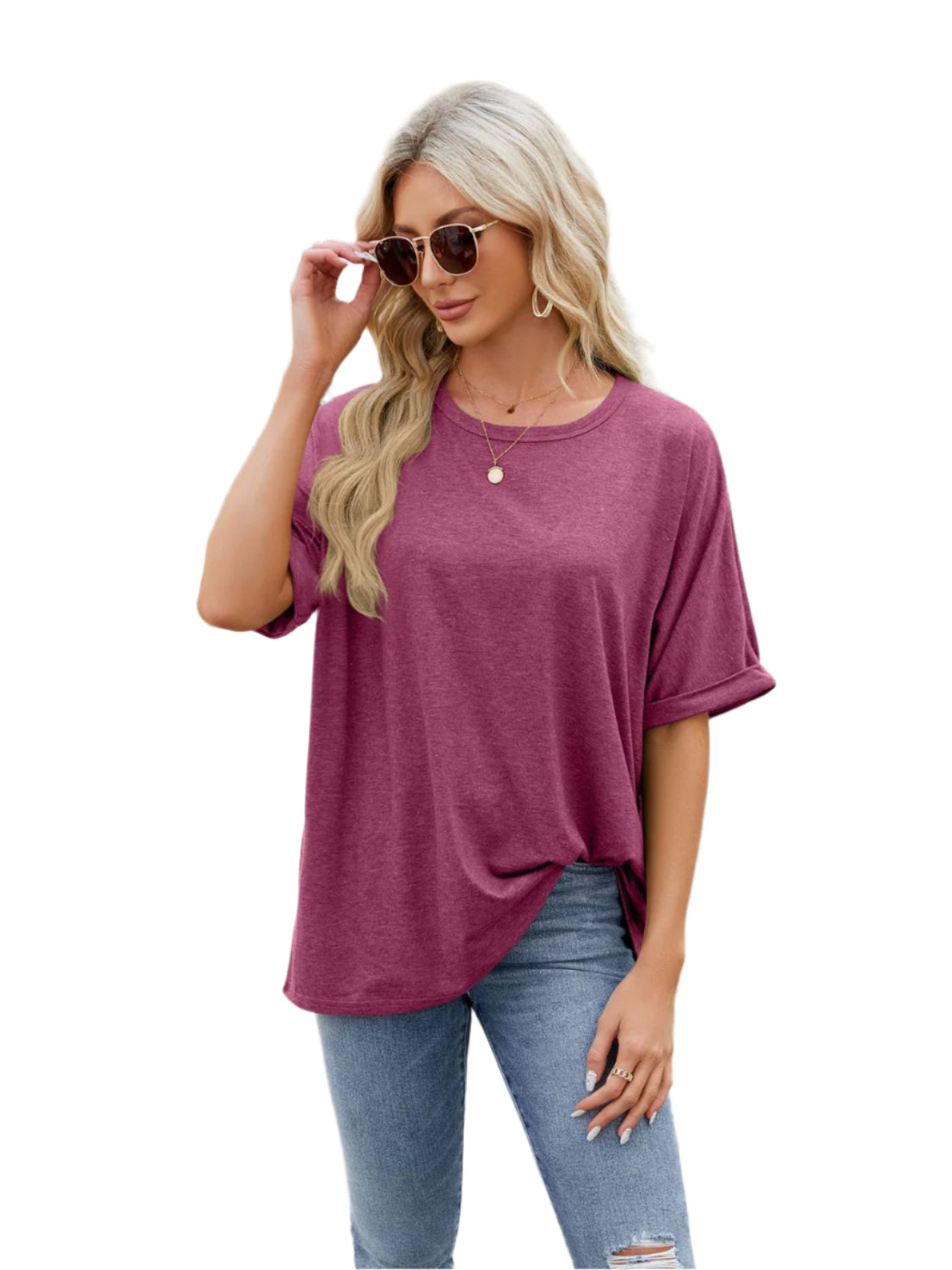 Florira Round Neck Half Sleeve T-Shirt - High-Quality Fashion | Chic Yana