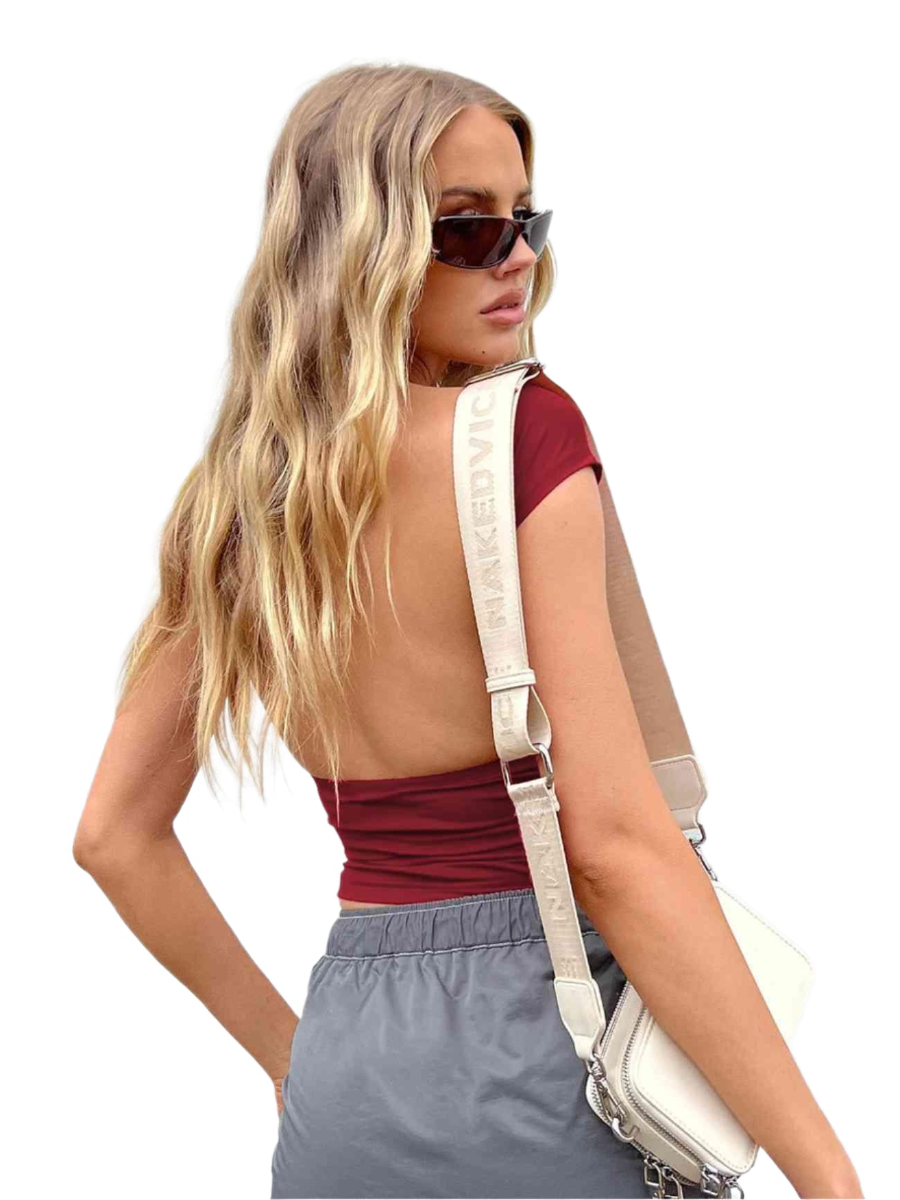 Backless Short Sleeve Cropped Blouse - Chic Yana's Fashion