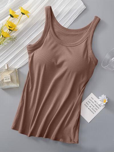 Round Neck Tank With Bra 1 - Chic Yana's Fashion