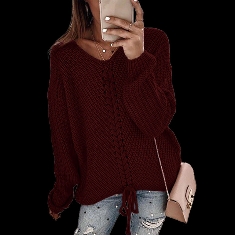 Chic Yana Fashion Cozy Women's Loose Knit Sweater — white