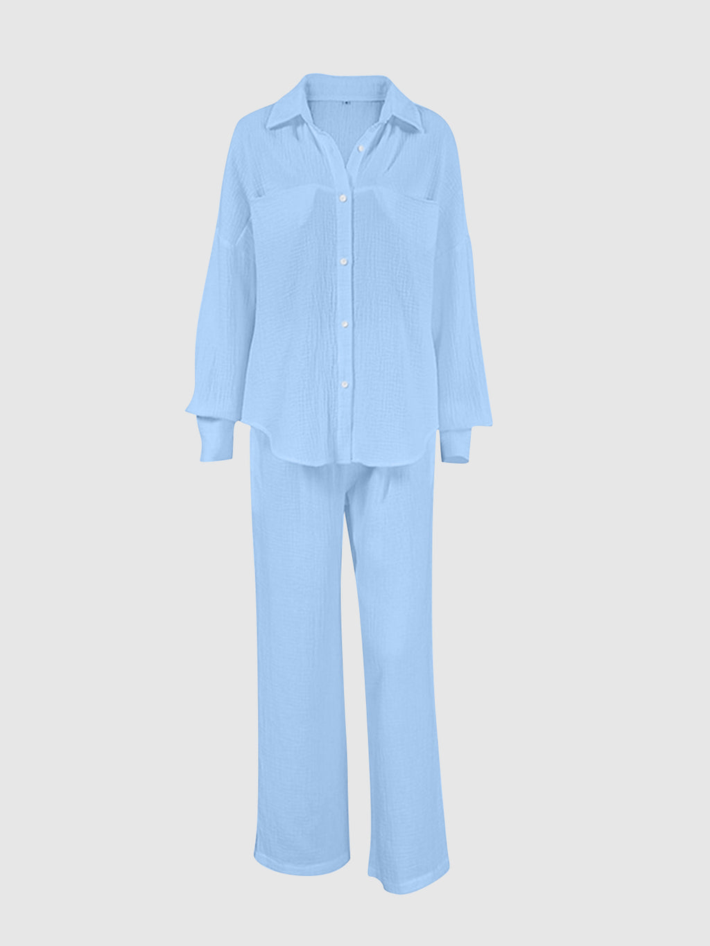 Texture Button Up Long Sleeve Shirt and Pants Set – Chic Yana’s Fashion