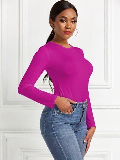 Round Neck Long Sleeve Bodysuit 3 - Chic Yana's Fashion